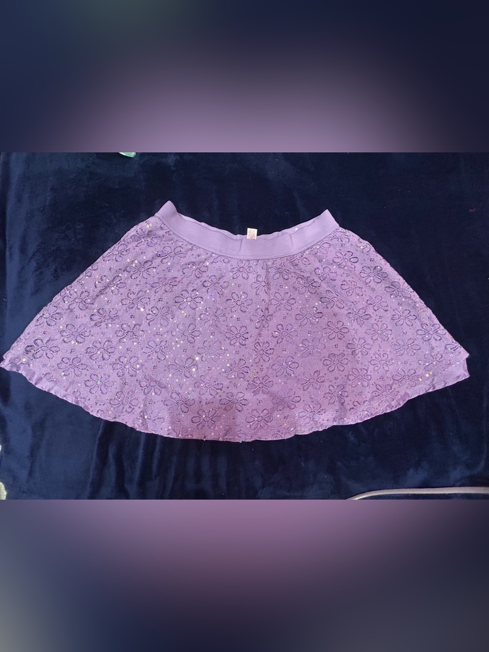Justice Floral Sequin Skirt Girls Size 16 Sparkly Party Skirt